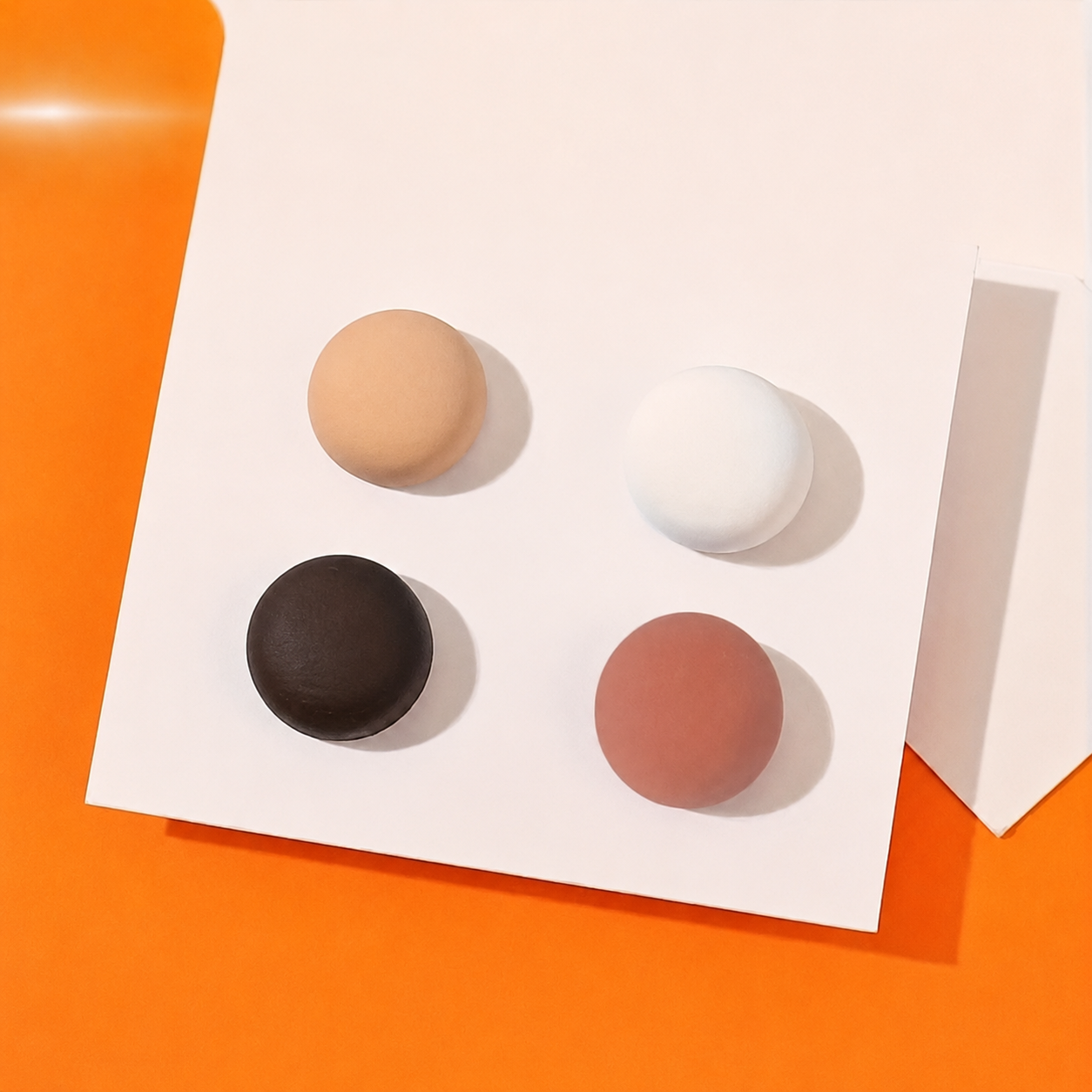 Hijab magnet set 4-pack in black, white, brown, and peachy nude
